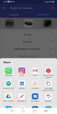 Preço de Veículos android App screenshot 2